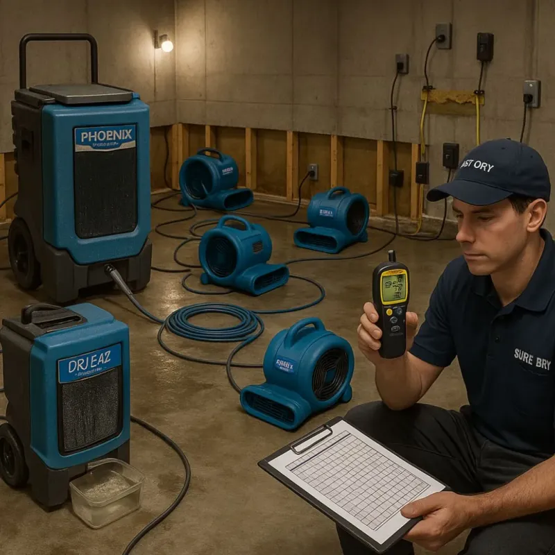 Structural Drying and Dehumidification process in New Hope, TN